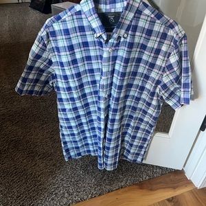 Nautica Men's Blue Plaid Polo Shirt